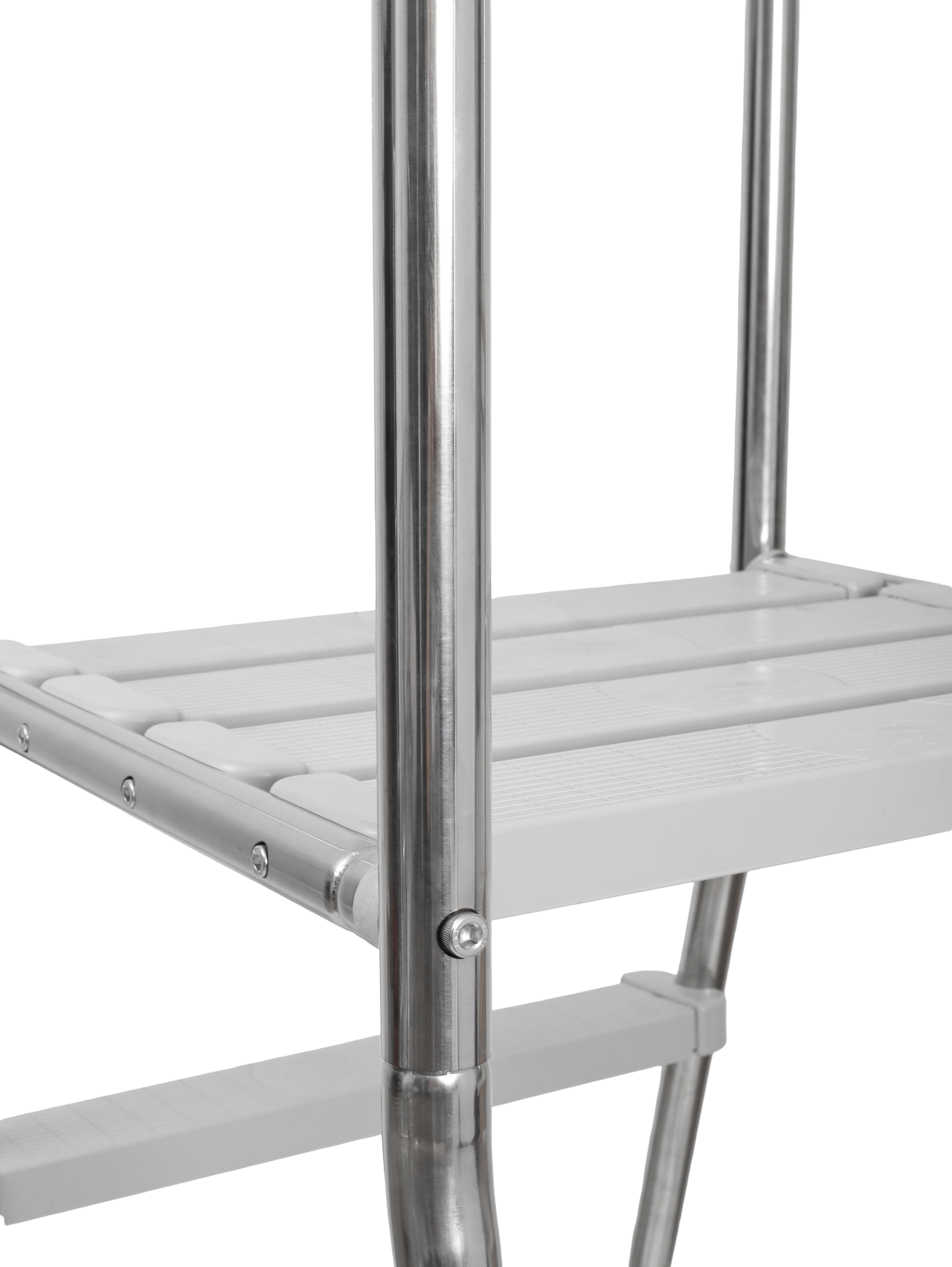 Лестница ЛАГУНА  4 ступени для бассейна высотой 1,25 м AISI-304 с пластиковыми ступенями