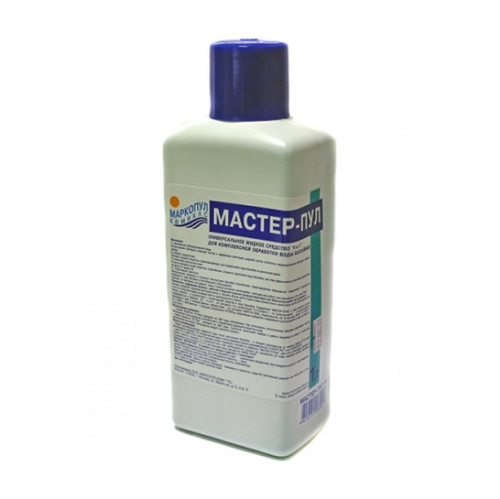 Мастер-пул  жидкое средство "4 в 1", флакон 0,5л. Для комплексной обработки воды.