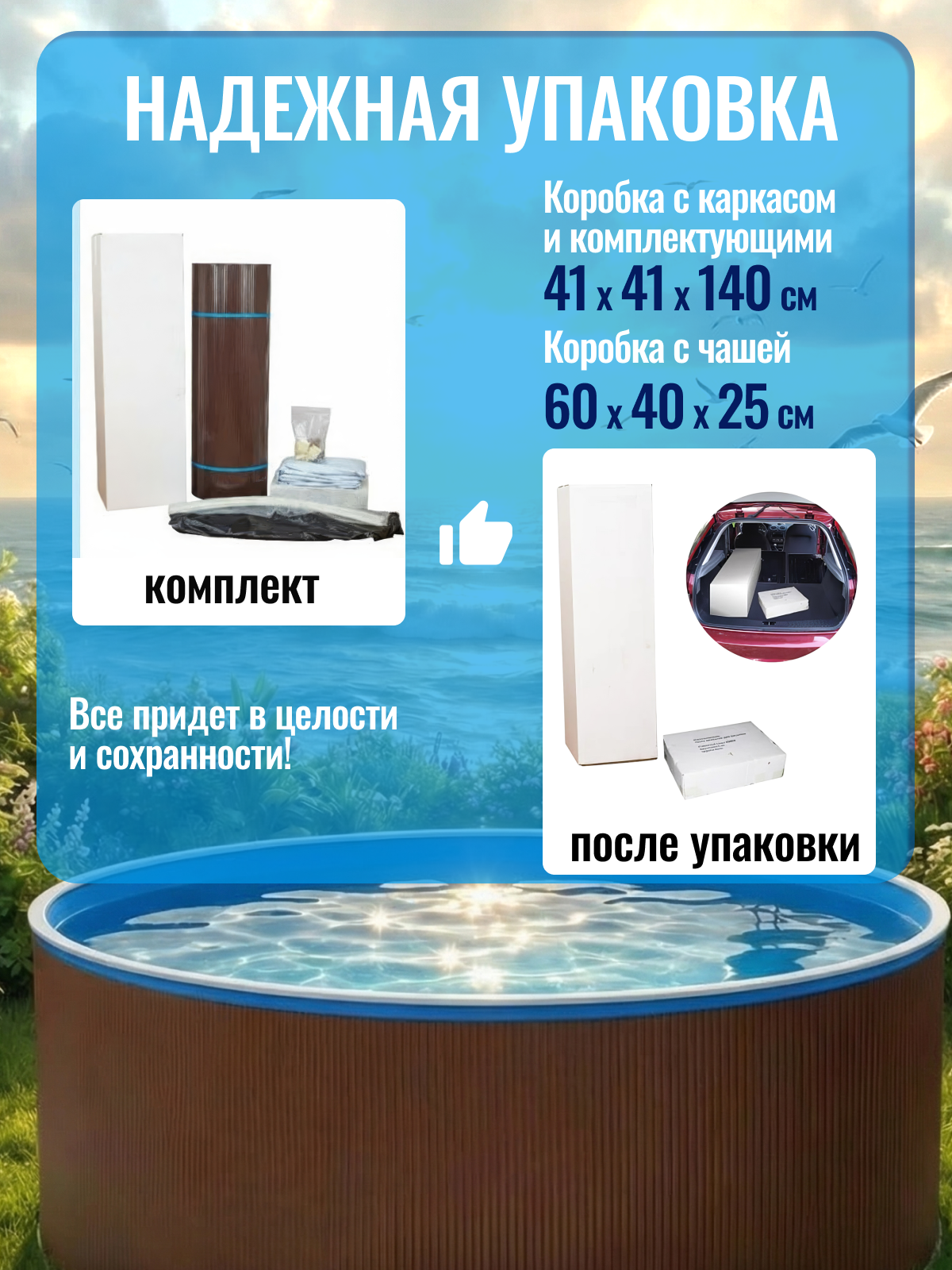 Круглый бассейн ЧАЙКА 2 х 1,25 м