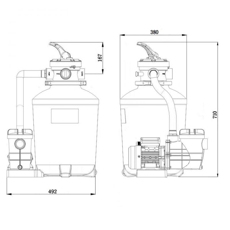 Фильтровальная установка 7 м3/ч Poolline DTS 0,5 кВт (72025)