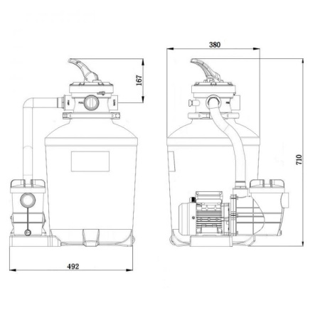 Фильтровальная установка 7 м3/ч Poolline DTS 0,5 кВт (72025)