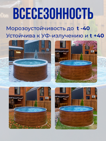 Чаша круглая для бассейна 200 х 140 см, 0.4/0.4 мм. Мозаика