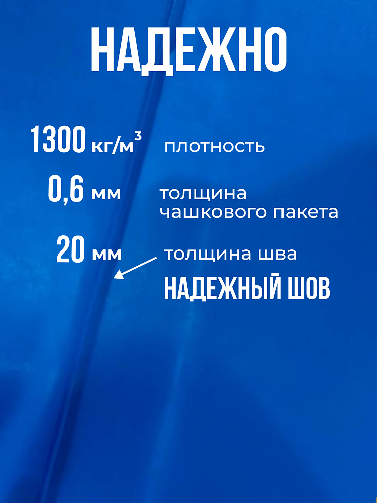 Чаша круглая для бассейна 500 х 140 см. 0.6/0.6 мм. Голубая