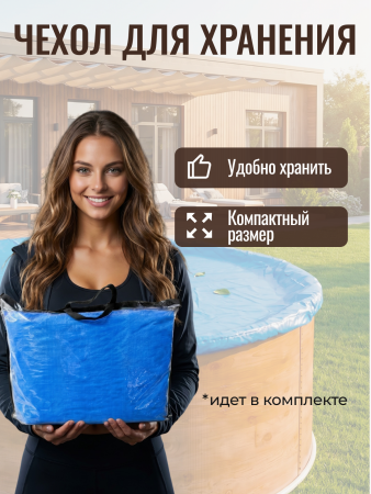 Тент защитный 2,0 м круглый синий