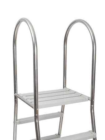 Лестница ЛАГУНА  4 ступени для бассейна высотой 1,25 м AISI-304 с пластиковыми ступенями