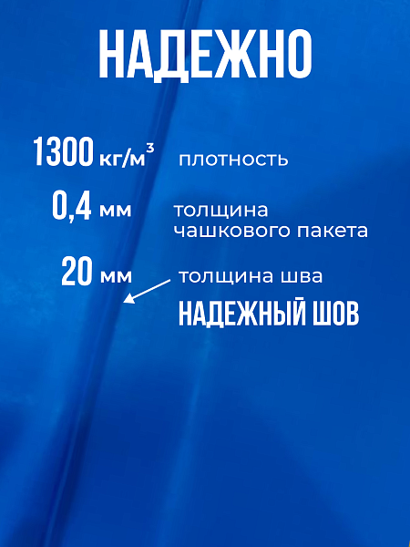 Чаша круглая для бассейна 150 х 140 см, 0.4/0.4 мм. Голубая