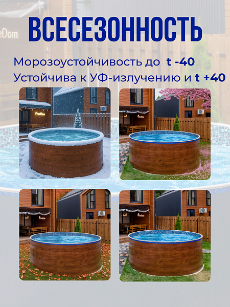 Чаша круглая для бассейна 250 х 165 см. 0.6мм/Мозаика